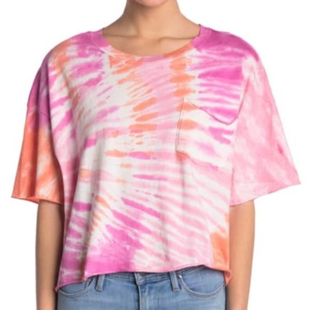 Abound Tie Dye Cropped Pocket Tee